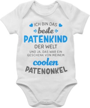 Shirtracer Shirtbody Ich bin das beste Patenkind der Welt grau/blau Patenonkel Baby