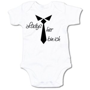 G-graphics Kurzarmbody Baby Body - Ladys hier bin ich mit Spruch / Sprüche • Babykleidung • Geschenk zur Geburt / Taufe / Babyshower / Babyparty • Strampler