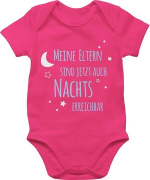 Shirtracer Shirtbody Meine Eltern sind jetzt auch Nachts erreichbar blau Sprüche Baby