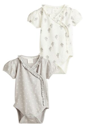 Next Wickelbody Baby Strukturierte Wickel-Bodysuits im 2er Pack (2-tlg)