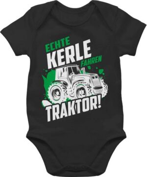 Shirtracer Shirtbody Echte Kerle fahren Traktor - weiß Baby Bagger Traktor und Co.