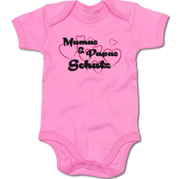 G-graphics Kurzarmbody Baby Body - Mamas & Papas Schatz mit Spruch / Sprüche • Babykleidung • Geschenk zur Geburt / Taufe / Babyshower / Babyparty • Strampler