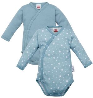 Makoma Langarmwickelbody Baby Body Wickelbody Langarm für Neugeborene Sweet Dreams (Set