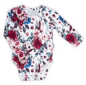 Babyhafen Langarmbody Baby Floral Gr. 80 Mädchen Baby KATE Babybody Strampler (1-tlg) mit praktischer Druckknöpfen