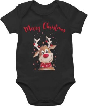 Shirtracer Shirtbody Merry Christmas Rentier Weihnachten Kleidung Baby