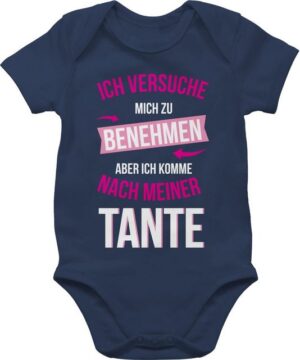 Shirtracer Shirtbody Ich versuche mich zu benehmen aber ich komme nach meiner Tante Sprüche Baby