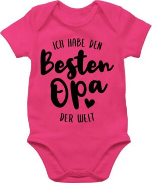 Shirtracer Shirtbody Ich habe den besten Opa der Welt schwarz Strampler Baby Mädchen & Junge