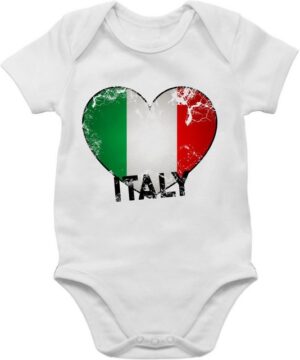 Shirtracer Shirtbody Italien Herz Vintage Baby Länder Wappen