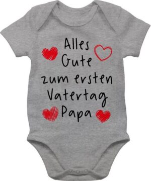 Shirtracer Shirtbody Alles Gute zum ersten Vatertag Handschrift schwarz Geschenk Vatertag Baby