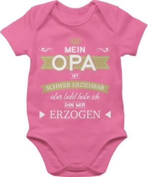 Shirtracer Shirtbody Mein Opa ist schwer erziehbar bald habe ich ihn mir erzogen Sprüche Baby