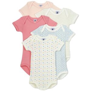 Petit Bateau Kurzarmbody 5er Set Kurzärmelige Baby Bodys aus Baumwolle