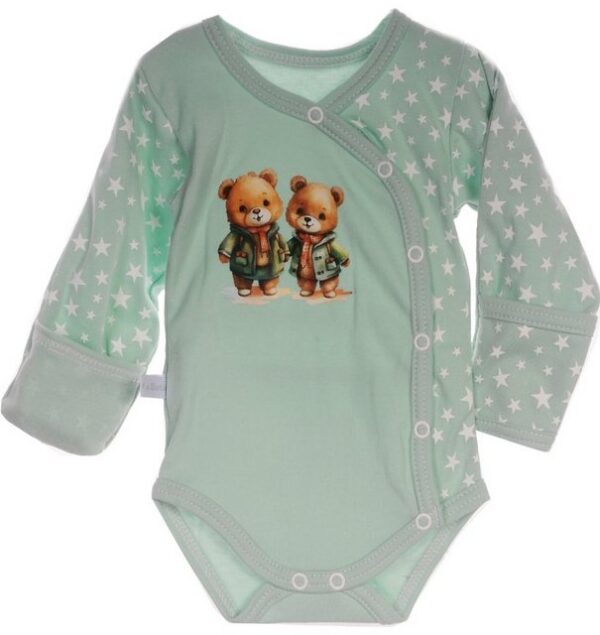 La Bortini Wickelbody Baby Body Langarmbody mit Kratzschutz für Babys und Kinder 44 50 56 62 68 74 80 86