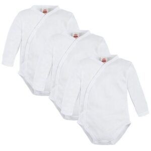 Makoma Langarmwickelbody Baby Body Wickelbody für Neugeborene Jungen & Mädchen (Spar-Set