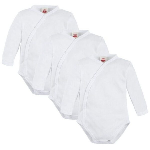 Makoma Langarmwickelbody Baby Body Wickelbody für Neugeborene Jungen & Mädchen (Spar-Set