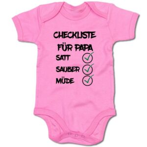 G-graphics Kurzarmbody Baby Body - Checkliste für Papa – satt