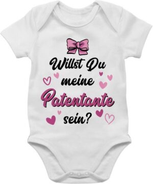 Shirtracer Shirtbody Willst du meine Patentante sein schwarz rosa Patentante