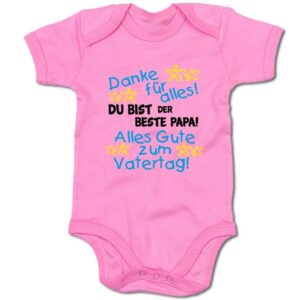 G-graphics Kurzarmbody Baby Body - Danke für alles! Du bist der beste Papa! Alles Gute zum Vatertag! mit Spruch / Sprüche • Babykleidung • Geschenk zum Vatertag • Strampler