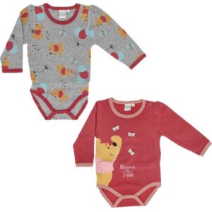 Disney Langarmwickelbody Disney Winnie der Pooh Baby 2er Pack langarm Body Strampler Gr. 62 bis 92