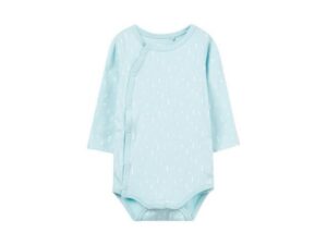 Name It Langarmbody Name It Baby Wickelbody hellblau mit Allover-Print (1-tlg) mit praktischer Druckknopfleiste