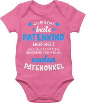 Shirtracer Shirtbody Ich bin das beste Patenkind der Welt weiß/blau Patenonkel Baby