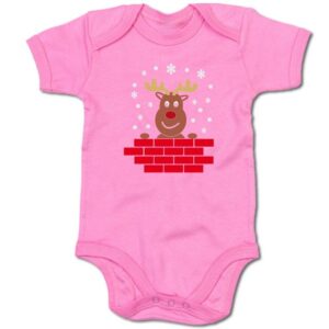 G-graphics Kurzarmbody Baby Body - Rudolph das Rentier mit Spruch / Sprüche • Babykleidung • Geschenk zu Weihnachten • Strampler