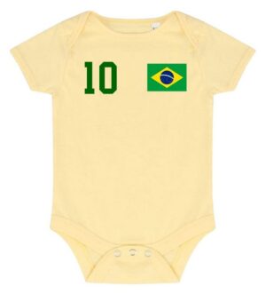 Youth Designz Kurzarmbody Brasilien Kinder Baby Body Strampler mit trendigem Frontprint