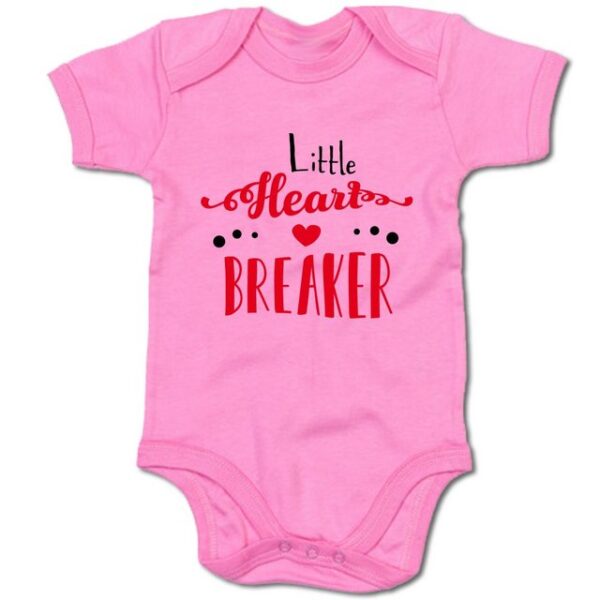 G-graphics Kurzarmbody Baby Body - Little heart breaker mit Spruch / Sprüche • Babykleidung • Geschenk zur Geburt / Taufe / Babyshower / Babyparty • Strampler