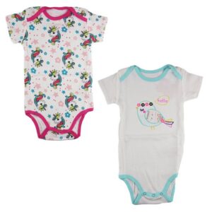 EplusM Kurzarmbody 2er Pack Mädchen Baby Kurzarm body Gr. 68 bis 92