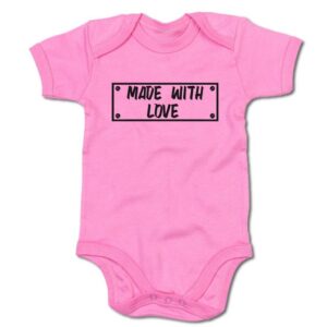 G-graphics Kurzarmbody Baby Body - Made with love mit Spruch / Sprüche • Babykleidung • Geschenk zur Geburt / Taufe / Babyshower / Babyparty • Strampler