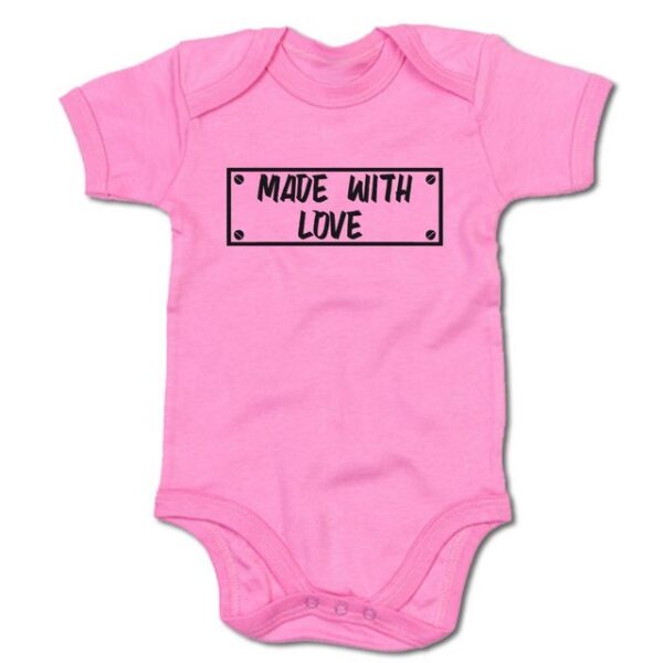 G-graphics Kurzarmbody Baby Body - Made with love mit Spruch / Sprüche • Babykleidung • Geschenk zur Geburt / Taufe / Babyshower / Babyparty • Strampler