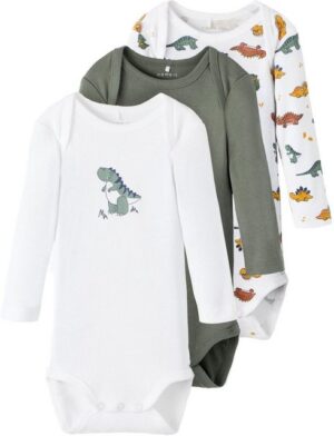 Name It Langarmbody NBMBODY 3P LS LAUREL WREATH DINO (Packung