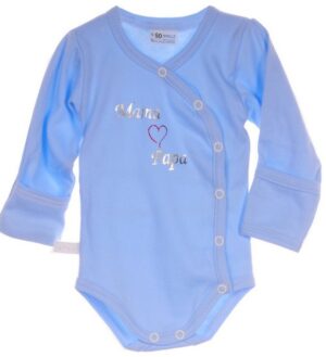 La Bortini Langarmwickelbody Body Wickelbody Kratzschutz Baby 44 50 56 62 68 74 80 86 92 98 104