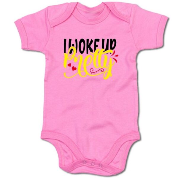 G-graphics Kurzarmbody Baby Body - I woke up pretty mit Spruch / Sprüche • Babykleidung • Geschenk zur Geburt / Taufe / Babyshower / Babyparty • Strampler