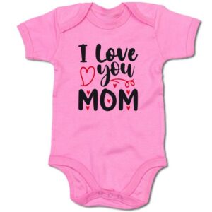 G-graphics Kurzarmbody Baby Body - I love you mom mit Spruch / Sprüche • Babykleidung • Geschenk zum Muttertag / zur Geburt / Taufe / Babyshower / Babyparty • Strampler