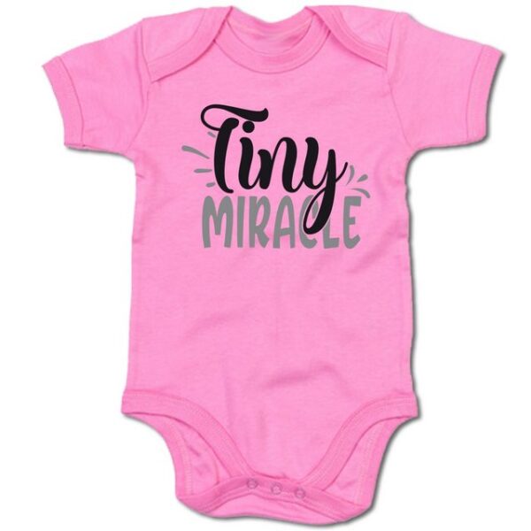 G-graphics Kurzarmbody Tiny miracle Baby Body mit Spruch / Sprüche / Print / Motiv