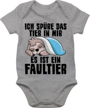 Shirtracer Shirtbody Ich spüre das Tier in mir es ist ein Faultier Sprüche Baby