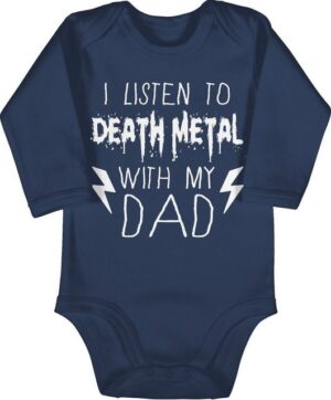 Shirtracer Shirtbody I listen to Death Metal with my dad weiß Sprüche Baby