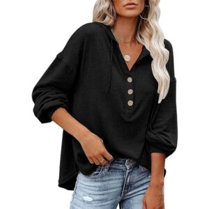 ZWY T-Shirt-Body Women's Button Placket Lightweight Jumper for Autumn