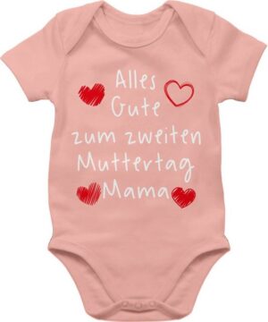 Shirtracer Shirtbody Alles Gute zum zweiten Muttertag Handschrift weiß (1-tlg) Muttertagsgeschenk