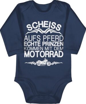 Shirtracer Shirtbody Scheiß aufs Pferd echte Prinzen kommen mit dem Motorrad Sprüche Baby