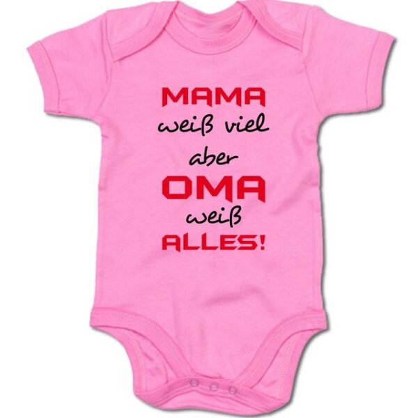 G-graphics Kurzarmbody Baby Body - Mama weiß viel