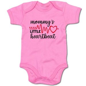 G-graphics Kurzarmbody Baby Body - Mommys little heartbeat mit Spruch / Sprüche • Babykleidung • Geschenk zum Muttertag / zur Geburt / Taufe / Babyshower / Babyparty • Strampler