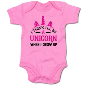 G-graphics Kurzarmbody Baby Body - I think I´ll be a Unicorn when I grow up mit Spruch / Sprüche • Babykleidung • Geschenk zur Geburt / Taufe / Babyshower / Babyparty • Strampler