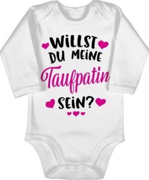 Shirtracer Shirtbody Willst du meine Taufpatin sein? - fuchsia Patentante