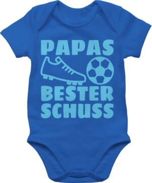 Shirtracer Shirtbody Papas bester Treffer mit Fussball - hellblau Geschenk Vatertag Baby