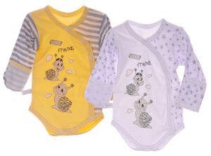 La Bortini Wickelbody Baby Body Langarmbodys 2er Pack 44 50 56 62 68 74 80 86 92 98