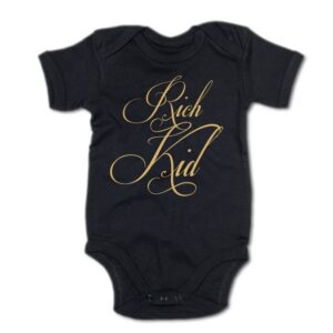 G-graphics Kurzarmbody Baby Body - Rich Kid mit Spruch / Sprüche • Babykleidung • Geschenk zur Geburt / Taufe / Babyshower / Babyparty • Strampler