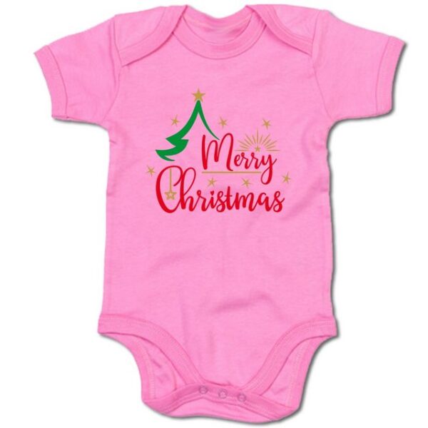 G-graphics Kurzarmbody Baby Body - Merry Christmas mit Spruch / Sprüche • Babykleidung • Geschenk zu Weihnachten • Strampler