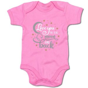 G-graphics Kurzarmbody Baby Body - Love you to the moon and back mit Spruch / Sprüche • Babykleidung • Geschenk zur Geburt / Taufe / Babyshower / Babyparty • Strampler