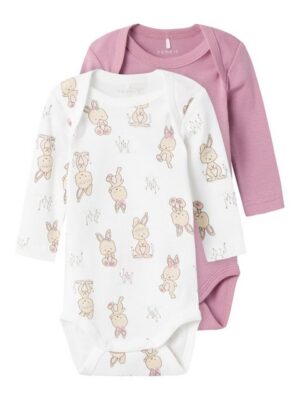 Name It Langarmbody NBFBODY 2P LS ORCHID HAZE RABBIT NOOS (Packung